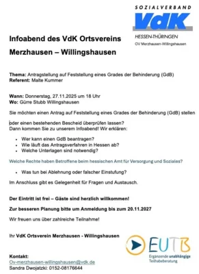 Informationsabend zum "Grad der Behinderung"