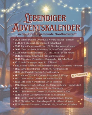 Der lebendige Adventskalender der Kirchengemeinde
