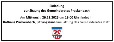 Einladung zur Gemeinderatssitzung