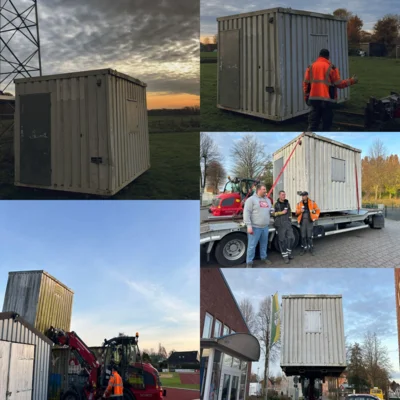 Kleiner Container zieht um.