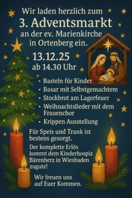 3. Adventsmarkt an der Marienkirche Ortenberg (Bild vergr&ouml;&szlig;ern)