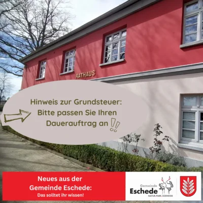 Hinweis zur Grundsteuer: Bitte passen Sie Ihren Dauerauftrag an (Bild vergr&ouml;&szlig;ern)