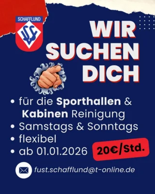 Der Sportverein sucht Unterstützung für die Hallenreinigung!