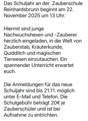 Erlebnisführung Zauberschule Reinhardsbrunn am 22.11.2025