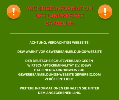 Wichtige Information des Landkreises Bayreuth (Bild vergr&ouml;&szlig;ern)