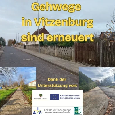 Dank finanzieller Förderung sind in Vitzenburg Gehwege erneuert worden.