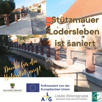 Foto zu Meldung: Stützmauer in Lodersleben ist saniert