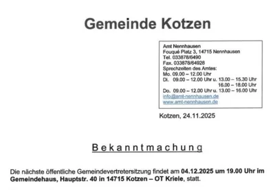 Gemeindevertretersitzung Kotzen (Bild vergr&ouml;&szlig;ern)
