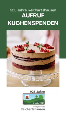 925 Jahre Reichartshausen - Aufruf Kuchenspenden (Bild vergr&ouml;&szlig;ern)