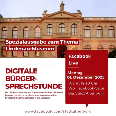 Sondersendung zum Lindenau-Museum:  Bürgersprechstunde am 1. Dezember 2025 (Bild vergr&ouml;&szlig;ern)