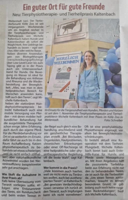 Meldung: Zeitungsartikel im Wochenkurier