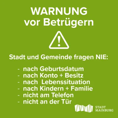 Vorsicht Betrüger: Warnung und Info für Raum Mainburg (Bild vergr&ouml;&szlig;ern)
