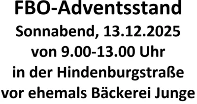 Informationsstand der FBO am 13. Dezember 9 Uhr in der Fußgängerzone (Bild vergr&ouml;&szlig;ern)