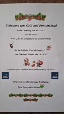 Einladung zum Grill- und Punschabend