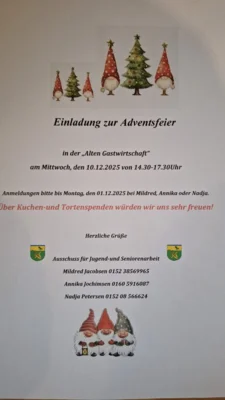 Einladung zur Adventsfeier