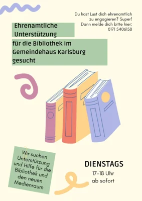 Vorschaubild zur Meldung: Ehrenamtliche Unterstützung für Bibliothek
