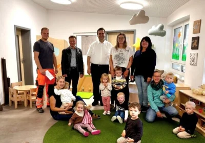Meldung: Baufortschritte bei den Außenanlagen des Kindergartens und der Kinderkrippe