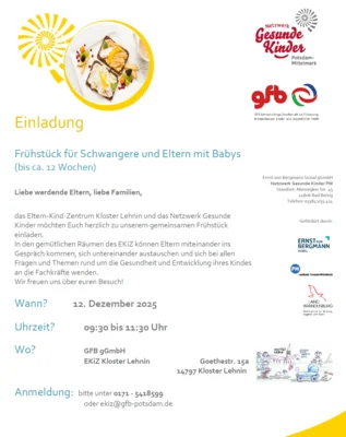 Frühstück für Schwangere und Eltern mit Babys (bis ca. 12 Wochen) (Bild vergr&ouml;&szlig;ern)