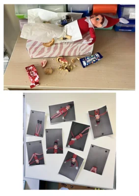 Der weihnachtself zieht ein.