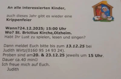 Mitspielen bei der Krippenfeier? (Bild vergr&ouml;&szlig;ern)