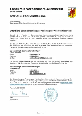Änderung der Kehrbezirksstruktur (Bild vergr&ouml;&szlig;ern)