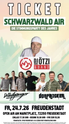 Schwarzwald Air“ in Freudenstadt // DJ Ötzi rockt 2026 den oberen Marktplatz !! (Bild vergr&ouml;&szlig;ern)
