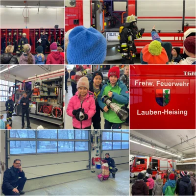 Die 3. Klassen besuchen die Feuerwehr Lauben-Heising (Bild vergr&ouml;&szlig;ern)