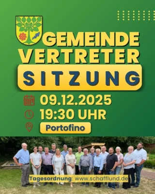 Einladung zur letzten Gemeindevertretersitzung des Jahres!