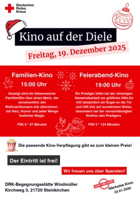 Deutsches Rotes Kreuz - Kino auf der Diele am Freitag, 19. Dezember 2025 (Bild vergr&ouml;&szlig;ern)