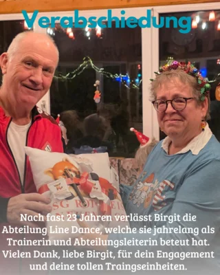Foto: Foto von Ralf L. und Birgit W. Foto zur Meldung: Abteilung Line Dance: Abschied nach fast 23 Jahren Ehrenamt