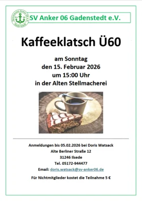 Einladung zum Kaffeeklatsch Ü60