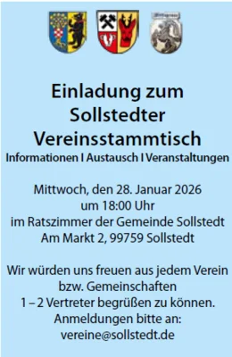 Einladung zum Sollstedter Vereinsstammtisch