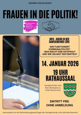 Frauen in die Politik - Infoabend in der Samtgemeinde Lühe am 14. Januar 2026 19:00 Uhr (Bild vergr&ouml;&szlig;ern)