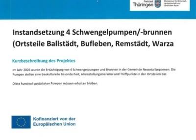 Projektschild Schwengelpumpen Nessetal