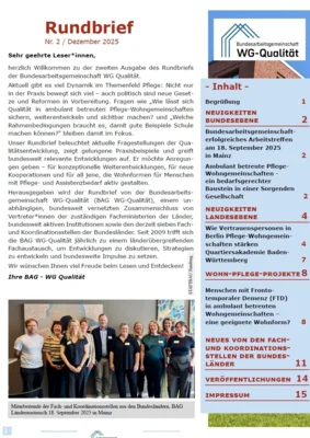Rundbrief Nr. 2/ 2025 der Bundesarbeitsgemeinschaft WG Qualität veröffentlicht (Bild vergr&ouml;&szlig;ern)