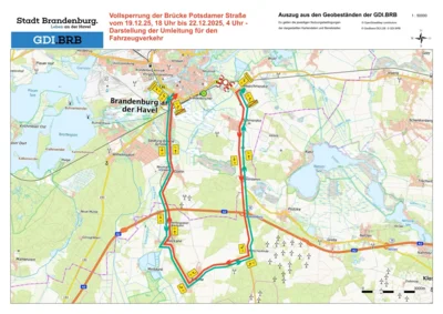 Vollsperrung der Potsdamer Straße wegen Instandsetzung der B1-Brücke (Bild vergr&ouml;&szlig;ern)