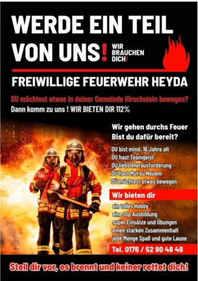 Aufruf der Freiwilligen Feuerwehr Heyda (Bild vergr&ouml;&szlig;ern)