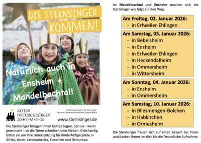 Die Sternsinger kommen – Aktion Dreikönigssingen 20+C+M+B+26