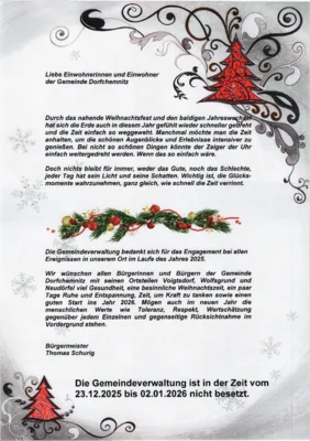 Worte des Bürgermeisters zum Jahresende