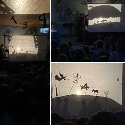 Pausenhalle verwandelt sich in Schattentheater