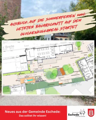 Ausblick auf die Sommerferien 2026: Letzter Bauabschnitt auf dem Glockenkolkareal startet (Bild vergr&ouml;&szlig;ern)