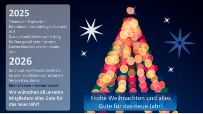 Frohe Weihnachten und alles Gute für 2026