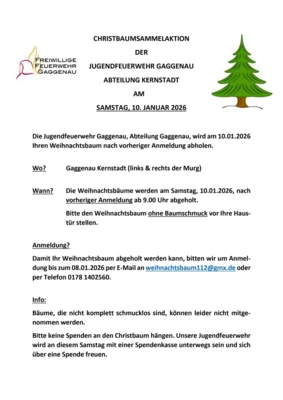 🎄🚒 Christbaum-Sammelaktion 2026 🚒🎄