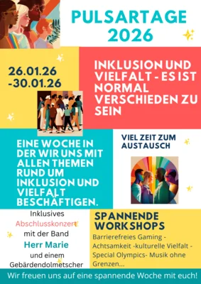Pulsarwoche 2026 - "Inklusion und Vielfalt – Es ist normal verschieden zu sein"