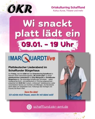 Plattdeutscher Liederabend neuer Termin: 17.04.2026