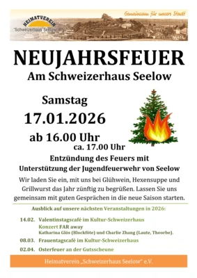 Neujahrsfeuer Am Schweizerhaus Seelow 2026 (Bild vergr&ouml;&szlig;ern)