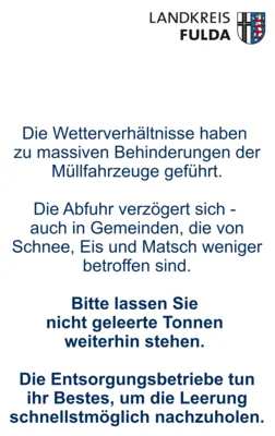 Behinderungen der Müllabfuhr durch Matsch, Schnee- und Eisglätte (Bild vergr&ouml;&szlig;ern)