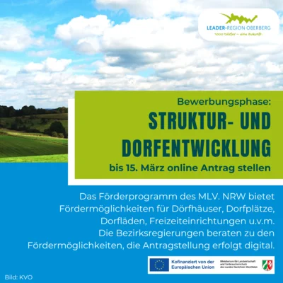 Meldung: Bewerbungsphase Struktur- und Dorfentwicklung gestartet