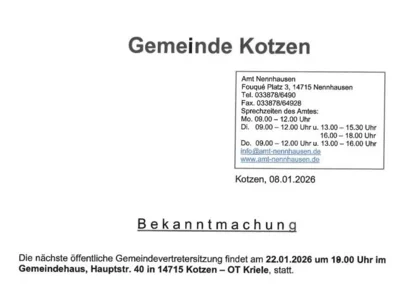 Gemeindevertretersitzung Kotzen