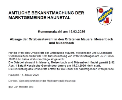 AMTLICHE BEKANNTMACHUNG DER MARKTGEMEINDE HAUNETAL (Bild vergr&ouml;&szlig;ern)